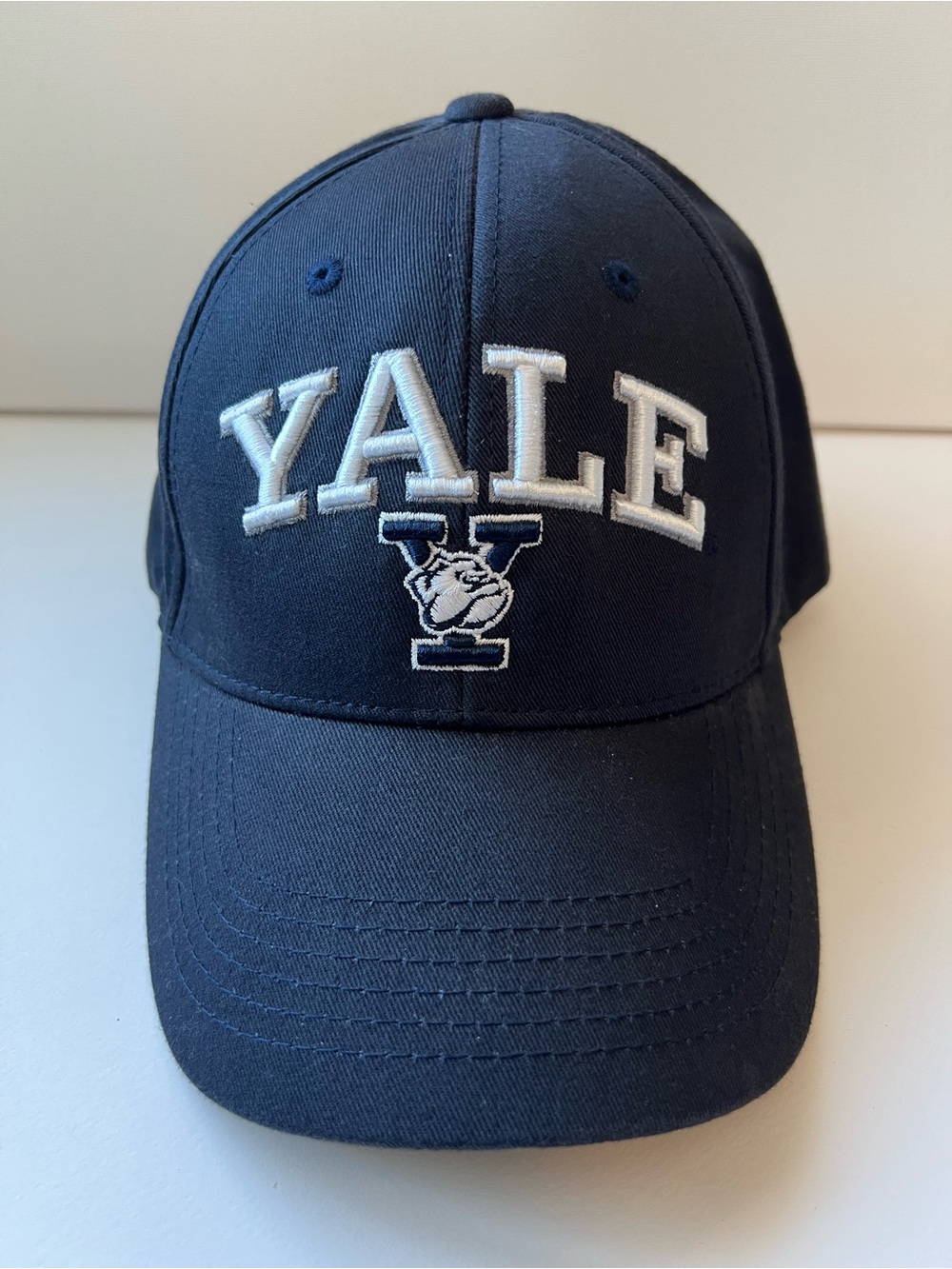 Top of the World Yale Navy and White Embroidered Baseball Cap